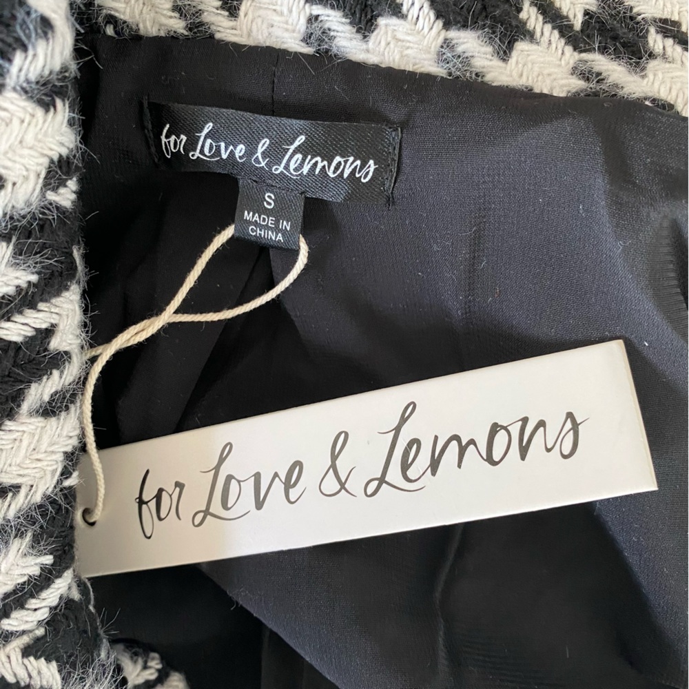 $207 NWT Black For Love & Lemons “Bonnie” Cropped Blazer Sz S Small - Picture 3 of 10